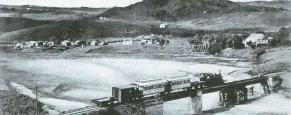 The train traverses a bridge over Long Pond, Barbados