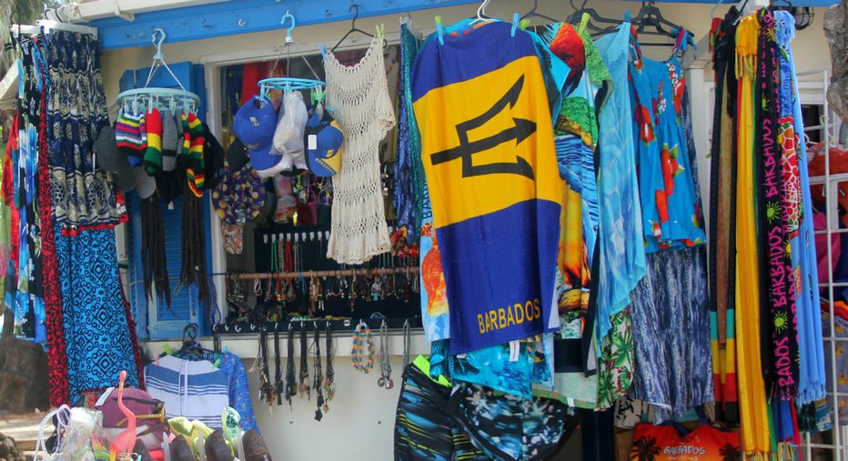 Local stall selling beachwear, hats and souvenirs