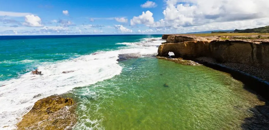 Overlooking ocean pools and the Atlantic Ocean on Barbados' north coast